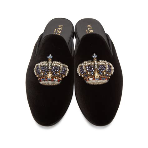 versace black crown open loafers|Versace loafers.